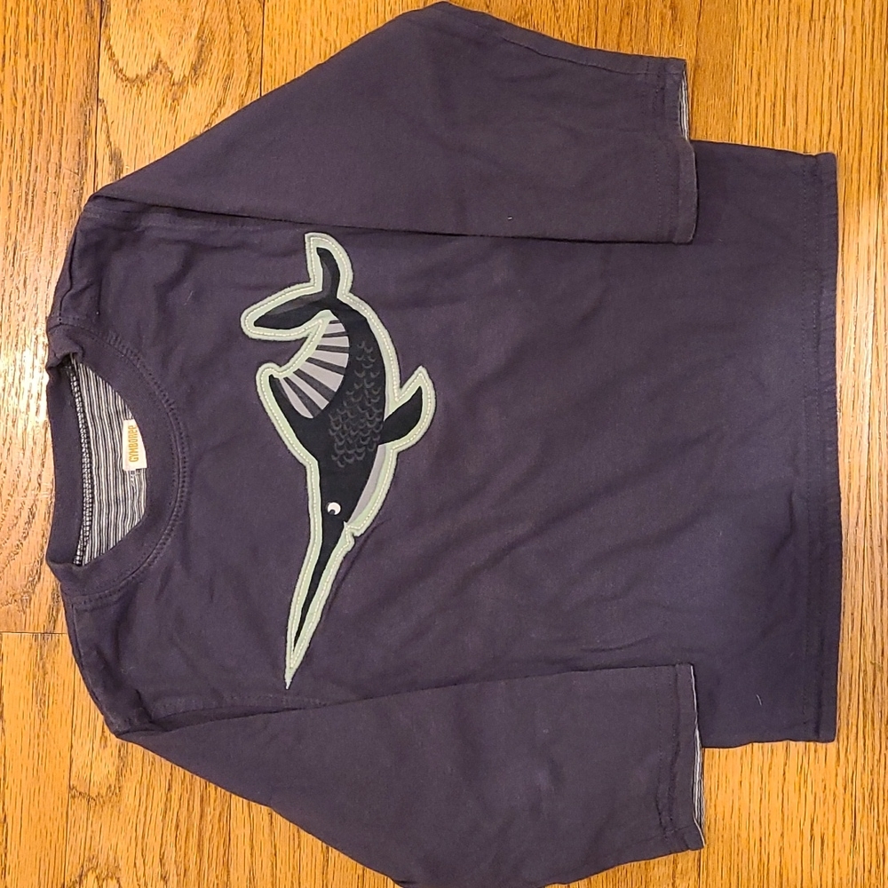 Gymboree heavy weight long sleeve swordfish tee, size 3T